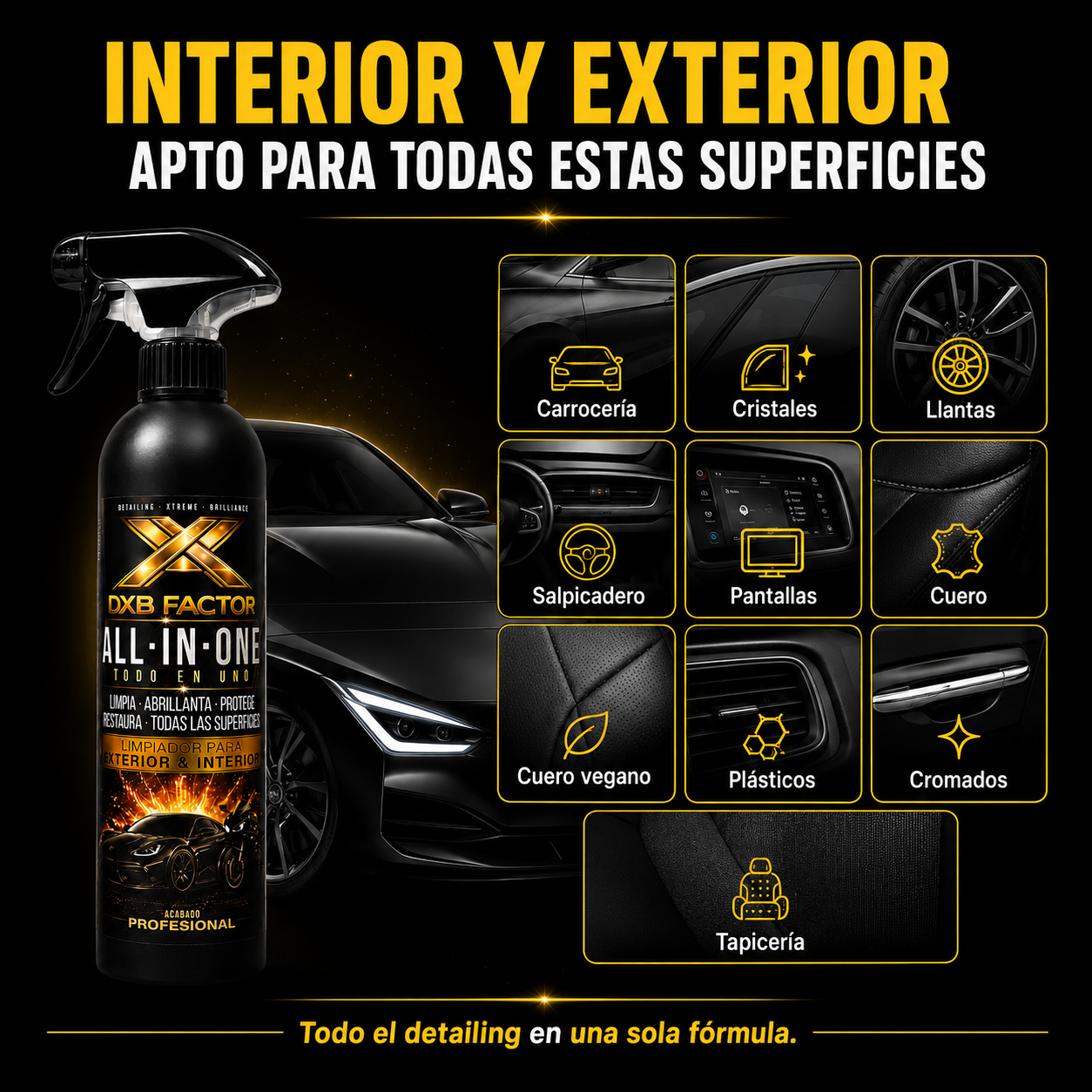 DXB Factor All-In-One 500 ml – Limpiador Premium Todo en Uno para Vehículos