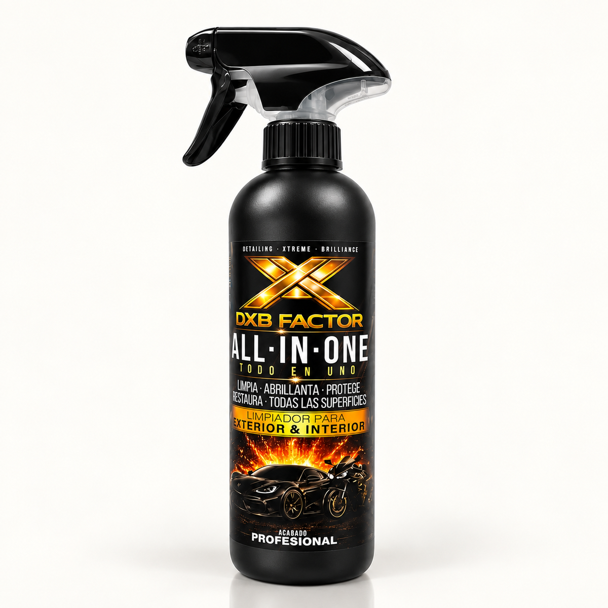 500 ml bottle of DXB FACTOR ALL IN ONE multi-surface car cleaner
